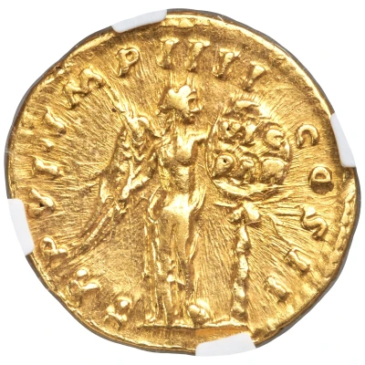 Aureus - Lucius Verus TR P VI IMP IIII COS II; Victory back