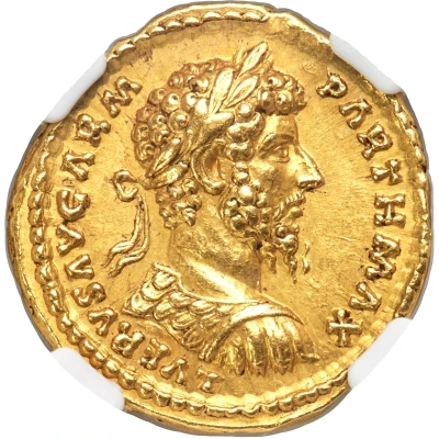 Aureus - Lucius Verus TR P VI IMP IIII COS II; Victory front