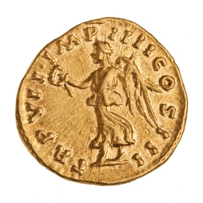 Aureus - Lucius Verus TR P VII IMP IIII COS III; Victory back