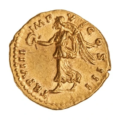 Aureus - Lucius Verus TR P VIII IMP V COS III; Victory back