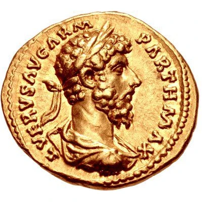 Aureus - Lucius Verus VICT AVG TR P VI COS II; Victory front