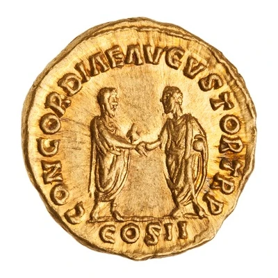 Aureus - Lucius Verus and Marcus Aurelius CONCORDIAE AVGVSTOR TR P COS II back