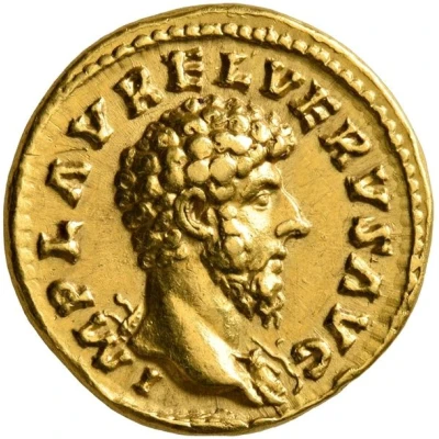 Aureus - Lucius Verus and Marcus Aurelius CONCORDIAE AVGVSTOR TR P II COS II front