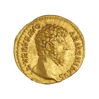 Aureus - Lucius Verus and Sohaemus of Armenia TR P IIII IMP II COS II REX ARMEN DAT front