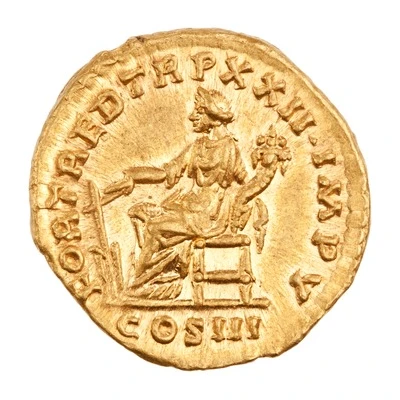 Aureus - Marcus Aurelius FORT RED TR P XXII IMP V COS III; Fortuna back