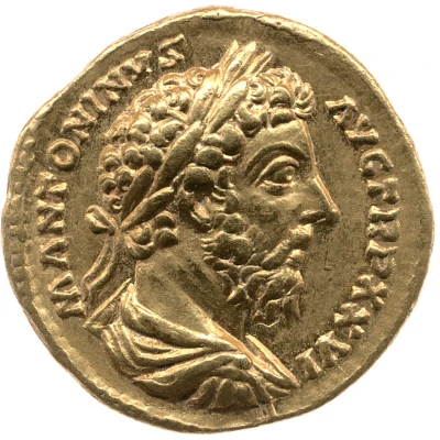Aureus - Marcus Aurelius IMP VI COS III; Victory front