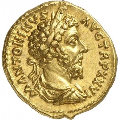 Aureus - Marcus Aurelius IMP VI COS III; Victory front