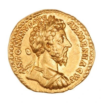 Aureus - Marcus Aurelius P M TR P XIX IMP II COS III; Victory front
