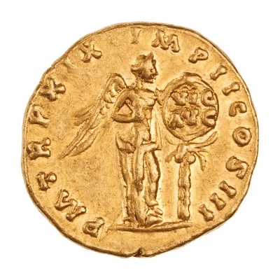 Aureus - Marcus Aurelius P M TR P XIX IMP II COS III; Victory back