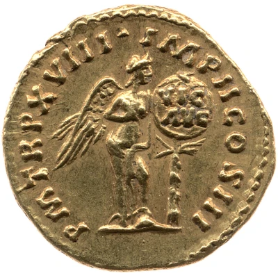 Aureus - Marcus Aurelius P M TR P XVIII IMP II COS III; Victory back