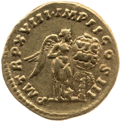 Aureus - Marcus Aurelius P M TR P XVIII IMP II COS III; Victory back