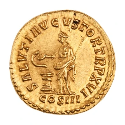 Aureus - Marcus Aurelius SALVTI AVGVSTOR TR P XVI COS III; Salus back
