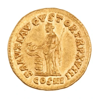 Aureus - Marcus Aurelius SALVTI AVGVSTOR TR P XVIII COS III; Salus back
