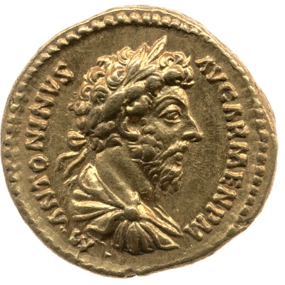 Aureus - Marcus Aurelius TR P XVIII IMP II COS III ARMEN; Armenia front