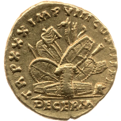 Aureus - Marcus Aurelius TR P XXX IMP VIII COS III P P DE GERM back