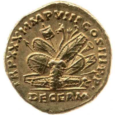 Aureus - Marcus Aurelius TR P XXXI IMP VIII COS III P P DE GERM back