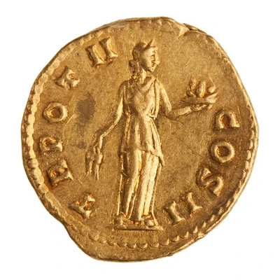 Aureus - Marcus Aurelius TR POT II COS II; Fides back
