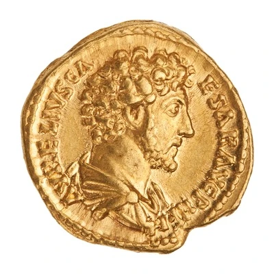 Aureus - Marcus Aurelius TR POT VIIII COS II; Roma and Victory front