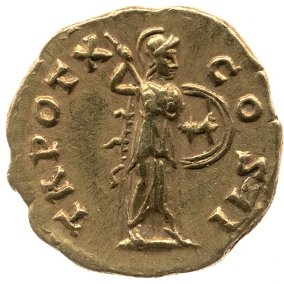 Aureus - Marcus Aurelius TR POT X COS II; Minerva back