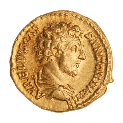 Aureus - Marcus Aurelius TR POT XI COS II; Apollo front