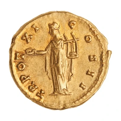 Aureus - Marcus Aurelius TR POT XI COS II; Apollo back