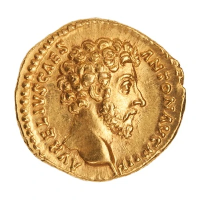 Aureus - Marcus Aurelius TR POT XII COS II; Apollo front