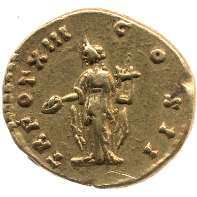 Aureus - Marcus Aurelius TR POT XIII COS II; Apollo back