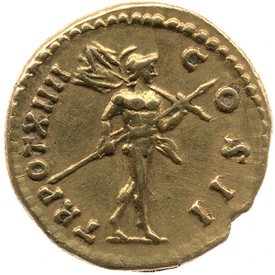 Aureus - Marcus Aurelius TR POT XIIII COS II; Mars back