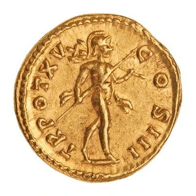 Aureus - Marcus Aurelius TR POT XV COS III; Mars back