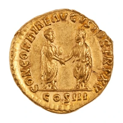 Aureus - Marcus Aurelius and Lucius Verus CONCORDIAE AVGVSTOR TR P XV COS III back