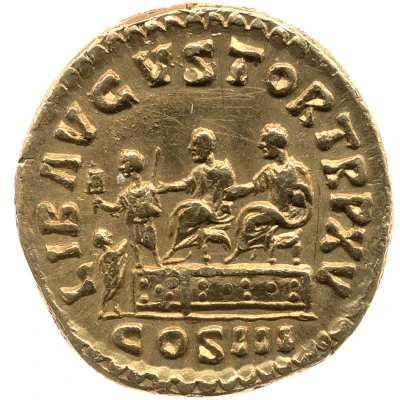 Aureus - Marcus Aurelius and Lucius Verus LIB AVGVSTOR TR P XV COS III; Liberalitas back