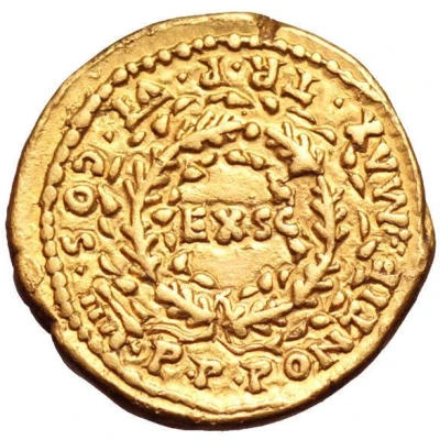 Aureus - Nero PONTIF MAX TR P VI COS IIII P P back