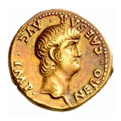 Aureus - Nero PONTIF MAX TR P VIII COS IIII P P EX S C; Virtus front