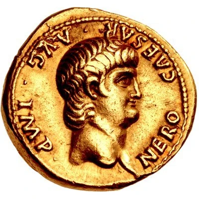 Aureus - Nero PONTIF MAX TR P VIIII COS IIII P P EX S C; Virtus front