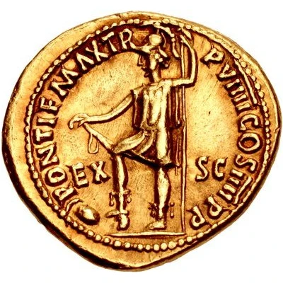 Aureus - Nero PONTIF MAX TR P VIIII COS IIII P P EX S C; Virtus back