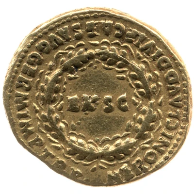 Aureus - Nero and Agrippina the Younger NERONI CLAVD DIVI F CAES AVG GERM IMP TR P back