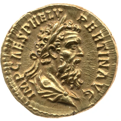 Aureus - Pertinax LAETITIA TEMPOR COS II; Laetitia front