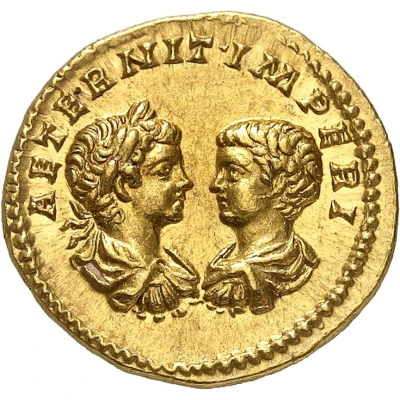 Aureus - Septimius Severus, Caracalla, and Geta AETERNIT IMPERI back