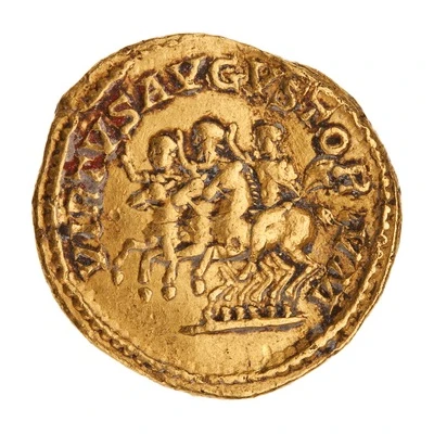 Aureus - Septimius Severus, Caracalla, and Geta VIRTVS AVGVSTORVM back