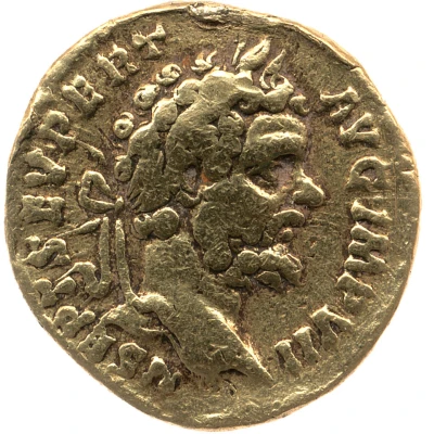 Aureus - Septimius Severus DIVI M PII F P M TR P III COS II P P; Victory front
