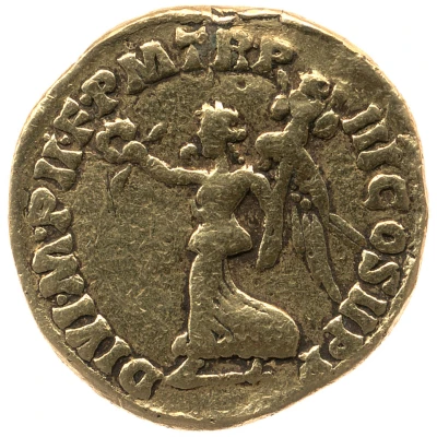 Aureus - Septimius Severus DIVI M PII F P M TR P III COS II P P; Victory back