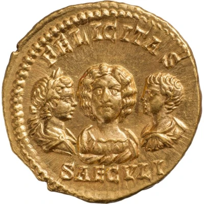Aureus - Septimius Severus, Julia Domna, Caracalla, and Geta FELICITAS SAECVLI back