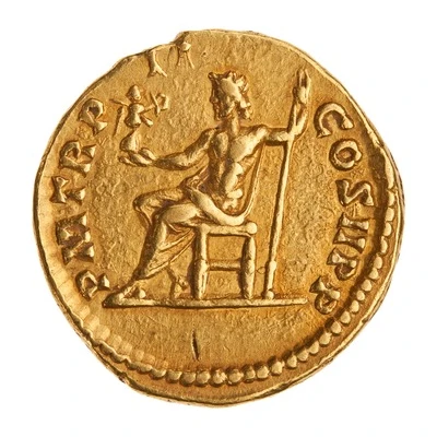 Aureus - Septimius Severus P M TR P II COS II; Jupiter and Victory back