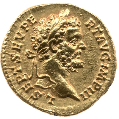 Aureus - Septimius Severus P M TR P II COS II; Jupiter front