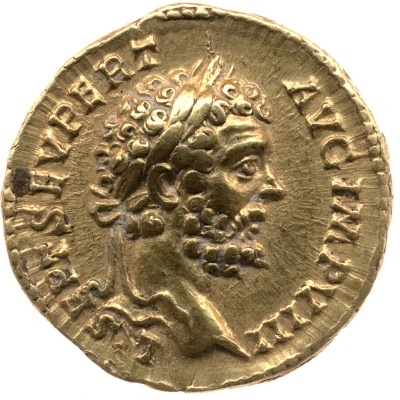 Aureus - Septimius Severus P M TR P IIII COS II P P; Victory front
