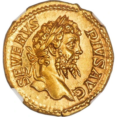 Aureus - Septimius Severus P M TR P XIII COS III P P; Jupiter front