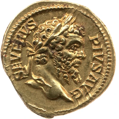 Aureus - Septimius Severus P M TR P XV COS III P P; Minerva front