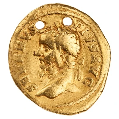 Aureus - Septimius Severus P M TR P XVI COS III P P; Victory front