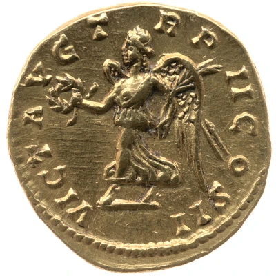 Aureus - Septimius Severus VICT AVG TR P II COS II; Victory back