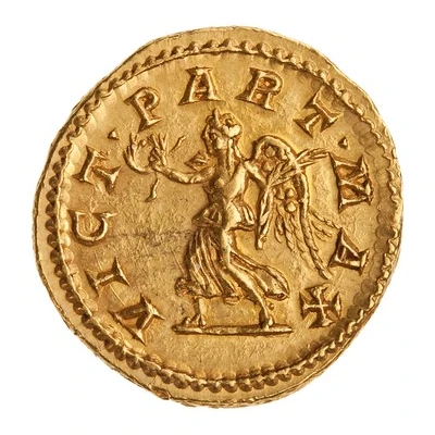 Aureus - Septimius Severus VICT PART MAX; Victory back